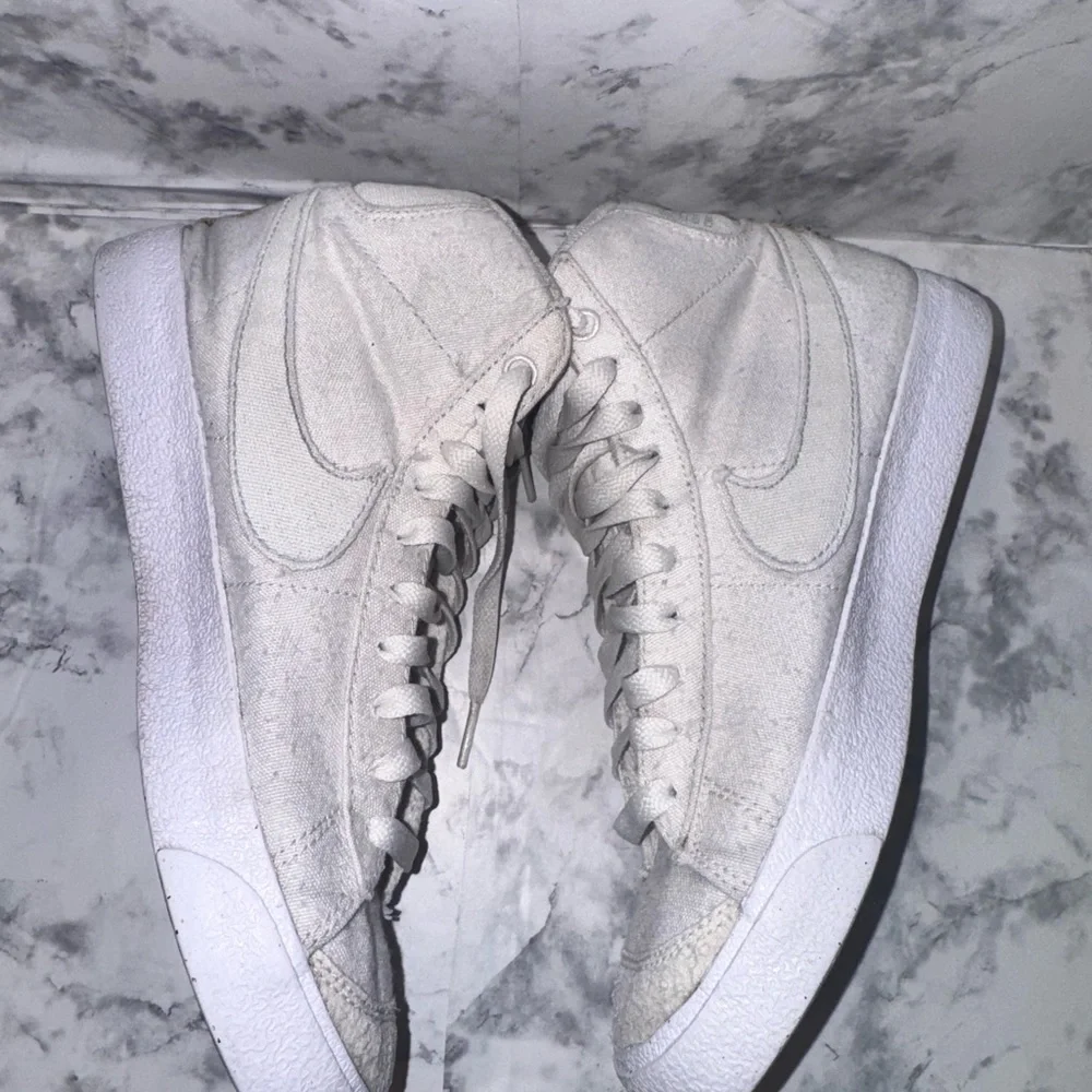 Preowned Nike Blazer Mid 77 Women 6.5 Indigo Trainers white blue floral project - Picture 6 of 11